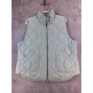 J.Crew Womens Quilted Down Vest XXL Mint Green Zip Front Puffer